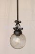 6190-1 Wrought Iron Mini Pendant Light With Globe