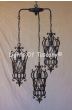 6173-3 Mediterranean style wrought Iron pendant chandelier