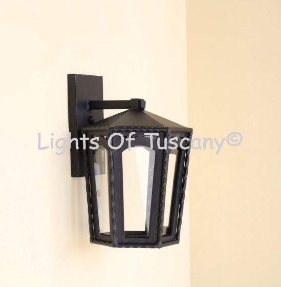 7037-2M Contemporary Outdoor Iron Wall Lantern