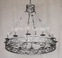 1842-12 Tuscan Mediterranean Style Wrought Iron Scroll Chandelier