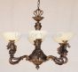 4241-6ALB European Cast Brass Horse Head Chandelier with stone shades