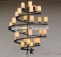 9025-25 Spiral- Contemporary Wrought Iron Chandelier with Onyx 