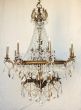 15625-24  European Antique Style Brass Chandelier with Crystals
