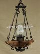 pendant-lighting-hanging-Hand-Forged Wrought Iron-Wood/ Spanish Revival pendant