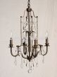 3545-6 Transitional Spanish Style Wrought Iron Chandelier with Crystals