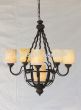 1425-6 Wrought Iron Transitional Style Chandelier