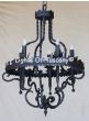 1157-6 Vintage Spanish Style Wrought Iron Chandelier Rustic Spanish Revival