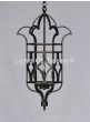 Transitional wrought iron hanging entry pendant