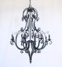 Classic Wrought Iron Chandelier, Country Italian Iron Chandelier, Mediterranean Style Chandelier, Transitional Iron Chandelier, Entryway Chandelier, Scroll Design Chandelier, Tall Chandelier, Black Iron Chandelier, Bronze Chandelier, LED chandelier, cande