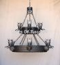 1713-9 Gothic Castle Large Iron Chandelier with Dragon Desisn
