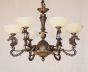 4241-6ALB European Cast Brass Horse Head Chandelier with stone shades