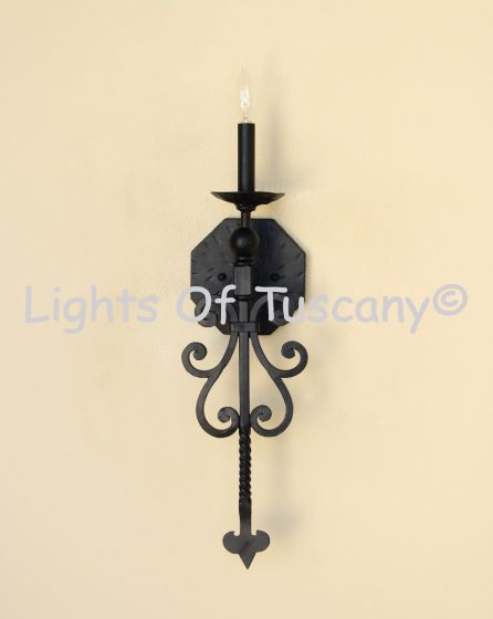 5203-1 Tuscan Style Wrought Iron Wall Sconce