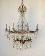 15625-24  European Antique Style Brass Chandelier with Crystals
