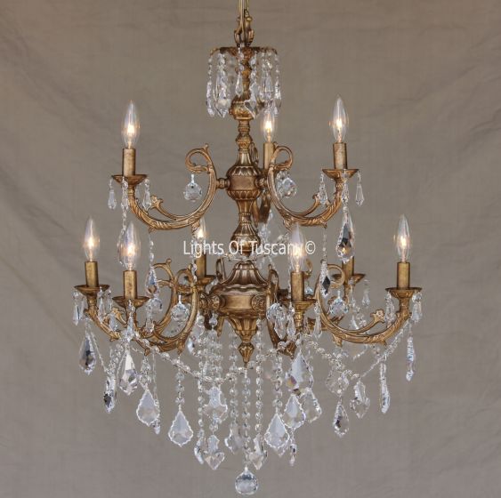 Solid brass candelabra crystal chandelier