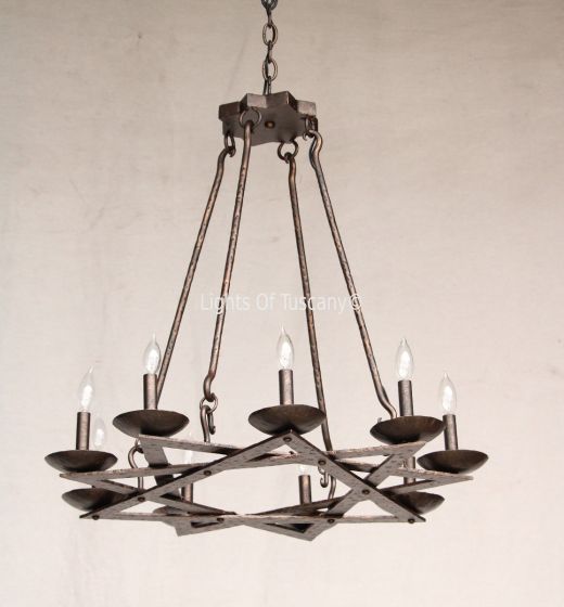 1068-8 Wrought Iron Contemporary Style Chandelier