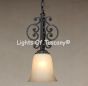 6130-1 Spanish / Mediterranean Style Hanging Mini Pendant Light Wrought Iron Vintage