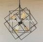 Contemporary Wrought Iron Chandelier with Real Onyx Stone Shades 