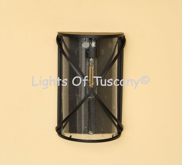7407-1GL Contemporary Outdoor/Indoor Iron Pocket Wall Light