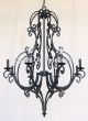 Classic Wrought Iron Chandelier, Country Italian Iron Chandelier, Mediterranean Style Chandelier, Transitional Iron Chandelier, Entryway Chandelier, Scroll Design Chandelier, Tall Chandelier, Black Iron Chandelier, Bronze Chandelier, LED chandelier, cande