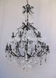 3410-21 Tuscan Style Wrought Iron Crystal Chandelier