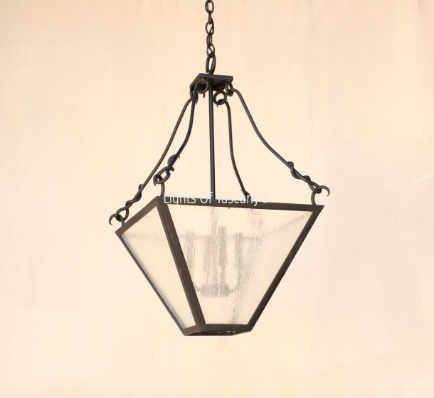 2002-4 Mediterranean Contemporary Rustic Wrought Iron Indoor Hanging Pendant Light