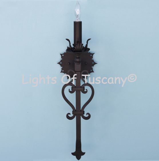 Wrought iron wall sconces hand forged/ Tuscan wall sconce 