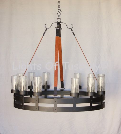 2608-8 Rustic Ranch Style Wrought Iron Style Chandelier 