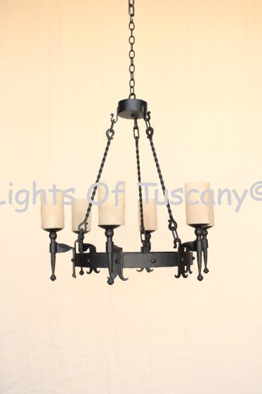 1302-6GLS Iron Chandelier
