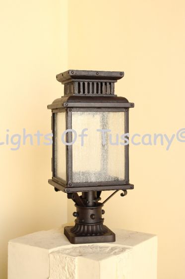 7575-1P Mediterranean Contemporary Iron Outdoor Post Light 