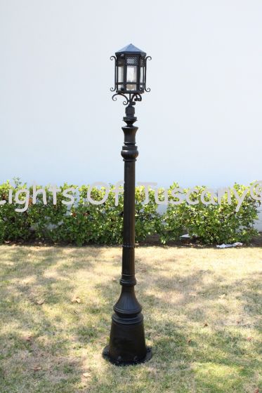 Street Light, Street Post Light, Tuscan Post Light, Mediterranean Style Post Light, Spanish Style Post Light, Tall Iron Post Light, Commercial Grade Iron Lighting, Exterior Post Light, Santa Barbara Style Post Light, Spanish Colonial Exterior Post Light