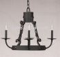 1390-4 Rustic Spanish Style Wrought Iron Chain Chandelier