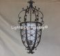 Hand forged wrought iron Spanish Revival / Mediterranean style hanging pendant light