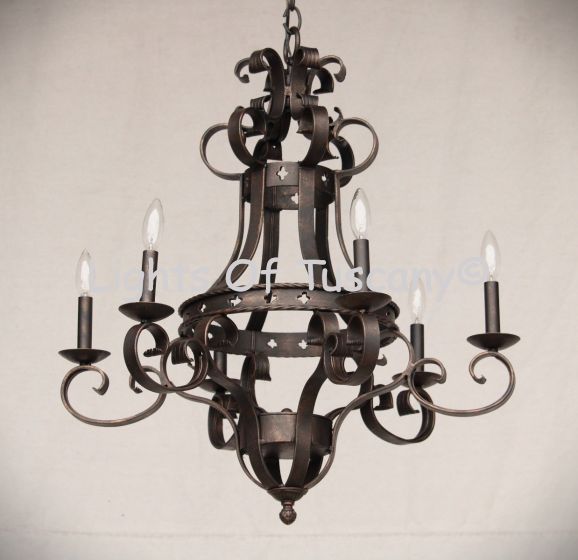 1740-6 Wrought Iron Country Italian Style Chandelier