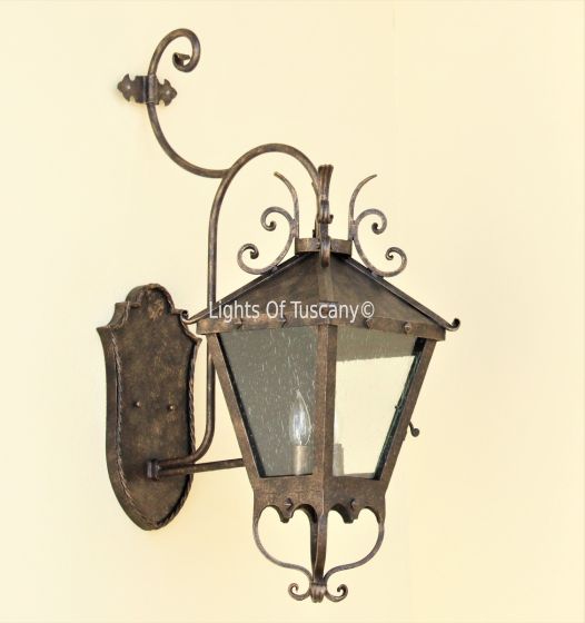 Tuscan Wrought Iron Light, Decorative outdoor iron wall lantern, decorative lantern, gothic wall lantern, gothic light, harry potter light, castle light, medieval iron light, medieval lantern, church lighting,