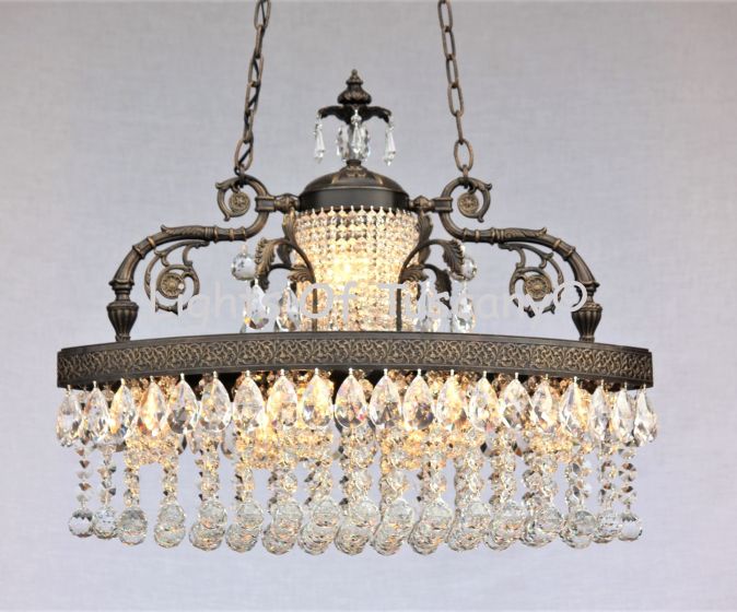 15650-6 European Brass Antique Style Crystal Chandelier
