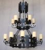 1723-15 Wrought Iron Castle Gothic Style Chandelier