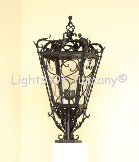 Antique Vintage Post Light, Outdoor Post Light, Heavy Duty Iron Post Light, Commercial Grade Post Light, Outdoor Column Post Light, Decorative Outdoor Post LIght, Pier Mount Iron Light, LED Light, Tuscan Post Light, Romantic Style Iron Outdoor Light, 