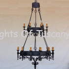 1050-18	Spanish Revival Wrought Iron Chandelier