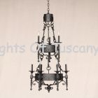 1056-9 Wrought Iron Spanish Style Chandelier