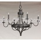 1075-6 Contemporary Spanish Style Wrought Iron Chandelier