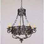 1105-8 Spanish Revival / Mediterranean Style Iron Chandelier Large Chandelier