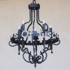 1157-6 Vintage Spanish Style Wrought Iron Chandelier Rustic Spanish Revival