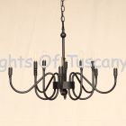 1172-10 Transitional Style Wrought Iron Chandelier