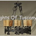 Tuscan-Gothic-Medieval-Castel Chandelier-Hand Forged-Wrought Iron