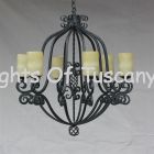 1334-8 Spanish Tuscan Style Wrought Iron Chandelier