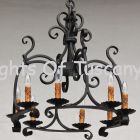 Tuscan-Gothic-Medieval Chandelier-Hand Forged-Wrought Iron
