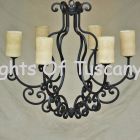 Tuscan-Gothic-Medieval Chandelier-Hand Forged-Wrought Iron