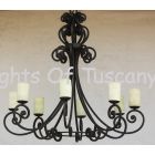 Large Spanish Style Iron Chandelier