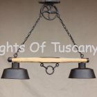 log cabin wood chandelier- hanging-Hand-Forged Wrought Iron