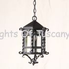 2028-2MS Spanish Santa Barbara Colonial Wrought Iron Hanging Lantern